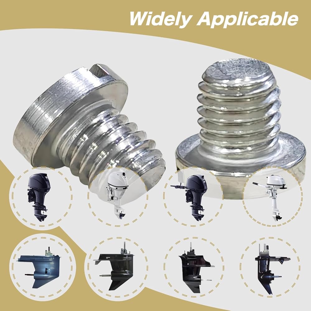 JLM MARINE 2 Pack 90340-08002 Exhaust Straight Screw Plug for